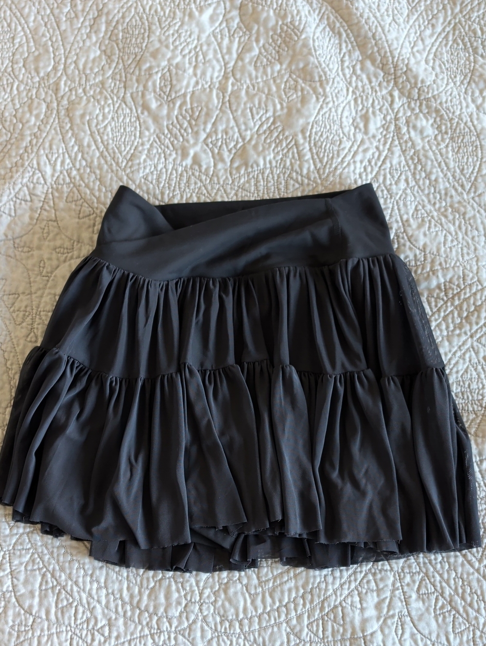 Women's Black Ballerina Mini Skirt - Flirty Gathered Layers